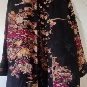 Chico's Design Asian Style Silk Jacket Size 2